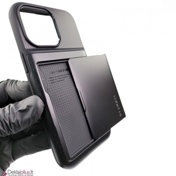 Spigen Slim Armor Cs dėklas - juodas (Apple Iphone 15 Pro Max) Spigen Slim Armor Cs dėklas - juodas (Apple Iphone 15 Pro Max)